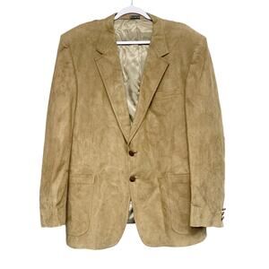 Vintage Saxony Hall Mens Tan Suede Blazer Sports Coat